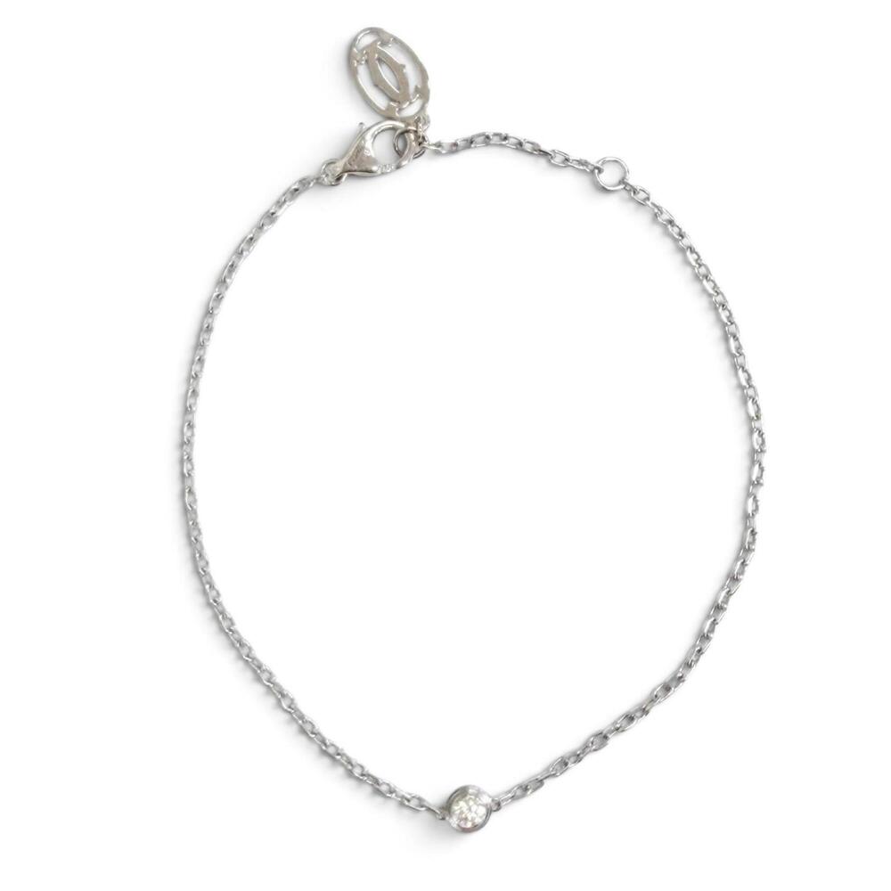 CARTIER Silver Diamond Charm Bracelet